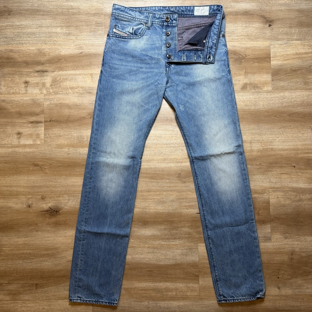 Diesel Buster Jeans Men 29x32 Blue Slim Tapered Petina Faded Wash Designer R850Z